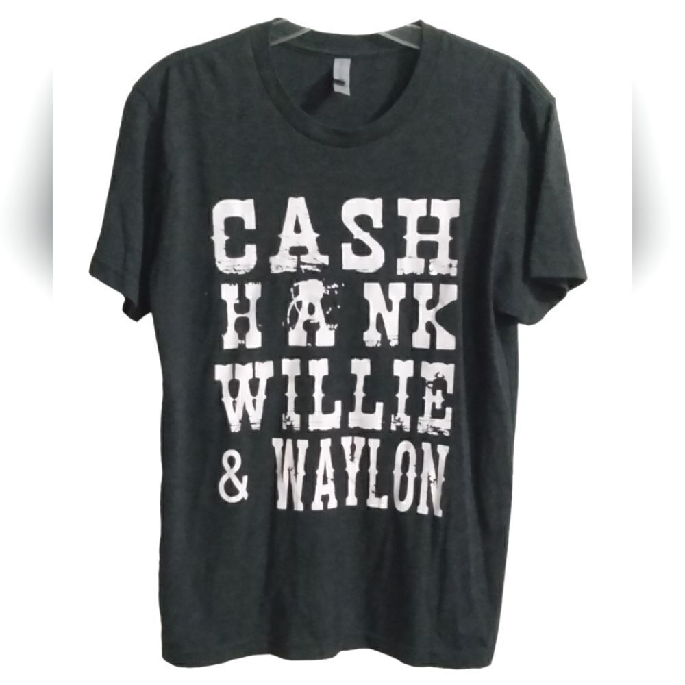 Next Level Apparel Crew Neck Tee Shirt Sz S Black Cash Hank Willie Waylon